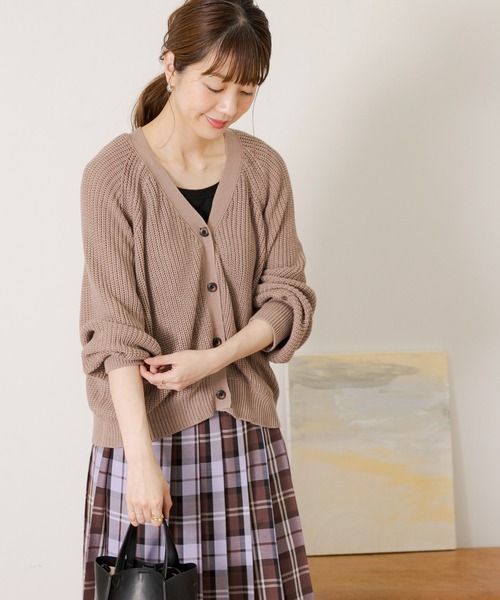 URBAN RESEARCH Sonny Label(アーバンリサーチサニーレーベル)の「『イージーケア/毛玉防止』コットンバンブー片畦カーディガン(カーディガン/ボレロ・レディース・ブラック/グレイッシュベージュ/ブラウン/ピンク・FREE)」の6枚目の写真