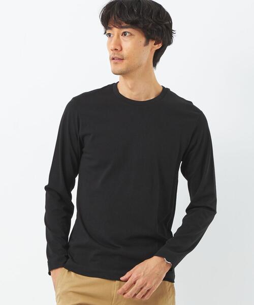 green label relaxing(グリーンレーベルリラクシング)の「オーガニック スリーク クルーネック カットソー ロンT(Tシャツ/カットソー・メンズ・ブラック/ホワイト/ダークブラウン・M/XXL/L/XL/S)」の2枚目の写真