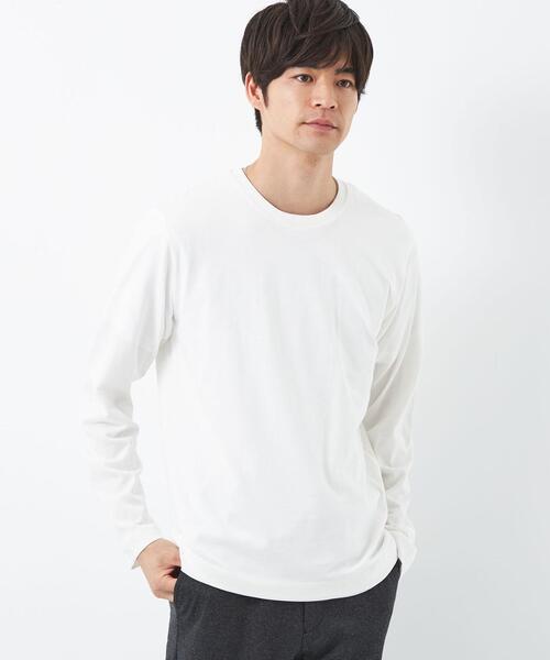 green label relaxing(グリーンレーベルリラクシング)の「オーガニック スリーク クルーネック カットソー ロンT(Tシャツ/カットソー・メンズ・ブラック/ホワイト/ダークブラウン・M/XXL/L/XL/S)」の8枚目の写真