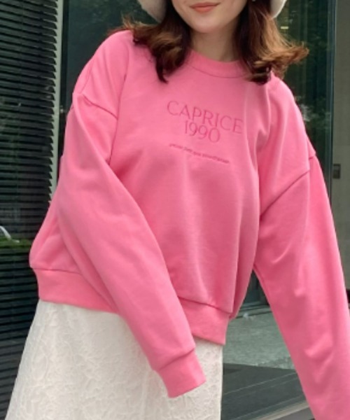 EIMY ISTOIRE（エイミーイストワール）の「ビッグスウェットプルオーバー（スウェット・レディース・ネイビー/ライトピンク/ピンク/ブルー/アイボリー・FREE）」の4枚目の写真