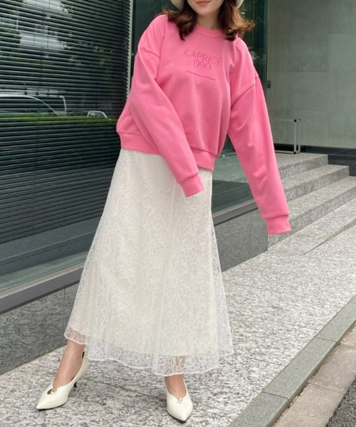 EIMY ISTOIRE（エイミーイストワール）の「ビッグスウェットプルオーバー（スウェット・レディース・ネイビー/ライトピンク/ピンク/ブルー/アイボリー・FREE）」の15枚目の写真