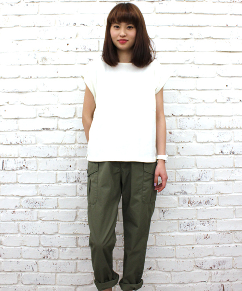 CIAOPANIC(チャオパニック)の「【Ciaopanic】吊り裏毛袖口ターンバックTOPS(Tシャツ/カットソー・レディース・ホワイト/ブラック/ライトグレー・FREE)」の7枚目の写真