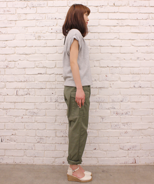 CIAOPANIC(チャオパニック)の「【Ciaopanic】吊り裏毛袖口ターンバックTOPS(Tシャツ/カットソー・レディース・ホワイト/ブラック/ライトグレー・FREE)」の10枚目の写真