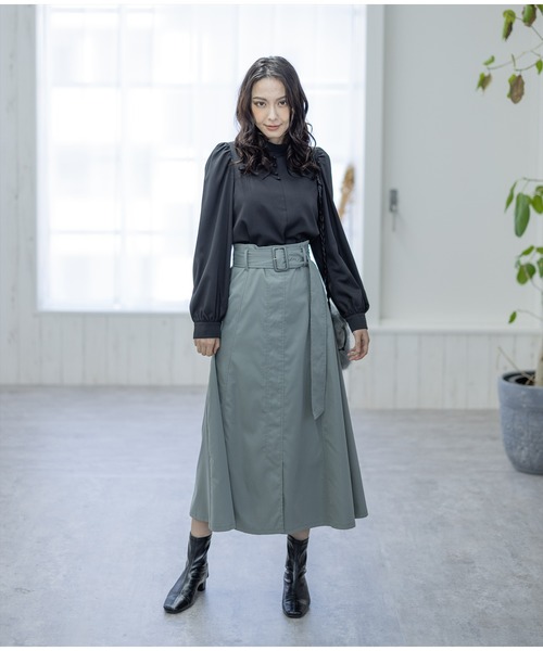 clear（クリア）の「ベルト付きフレアスカート（スカート・レディース・チャコールグレー/ブラック/カーキ・F）」の17枚目の写真