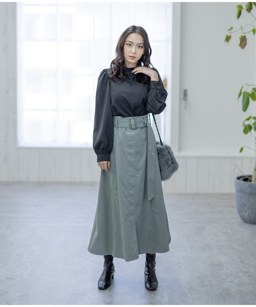 clear（クリア）の「ベルト付きフレアスカート（スカート・レディース・チャコールグレー/ブラック/カーキ・F）」の19枚目の写真