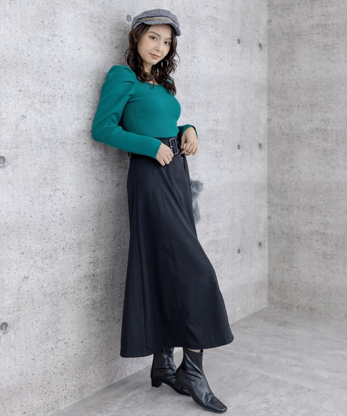 clear（クリア）の「ベルト付きフレアスカート（スカート・レディース・チャコールグレー/ブラック/カーキ・F）」の12枚目の写真