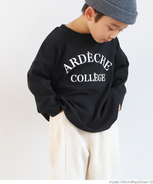 coca(coca)(コカ)の「キッズ 親子お揃いビッグシルエットプリント長袖Tシャツ(Tシャツ/カットソー・キッズ・ライトグレー/ホワイト/ブラック・100/110/120/130)」の8枚目の写真