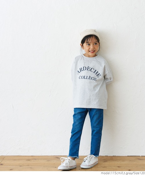 coca(coca)(コカ)の「キッズ 親子お揃いビッグシルエットプリント長袖Tシャツ(Tシャツ/カットソー・キッズ・ライトグレー/ホワイト/ブラック・100/110/120/130)」の15枚目の写真