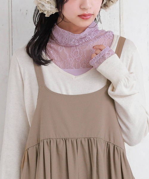 n'OrLABEL（ノアールレーベル）の「『ミリオンホットタートルネックレース切替ロンT』（Tシャツ/カットソー・レディース・アイボリー/ブラック/ラベンダー/グレイッシュブルー・L/LL/M）」の22枚目の写真