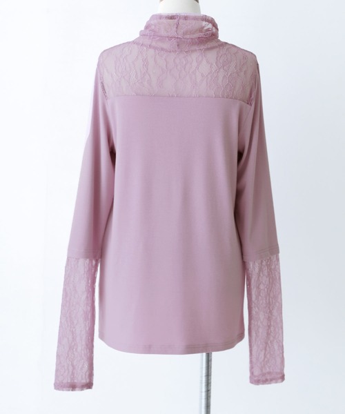 n'OrLABEL（ノアールレーベル）の「『ミリオンホットタートルネックレース切替ロンT』（Tシャツ/カットソー・レディース・アイボリー/ブラック/ラベンダー/グレイッシュブルー・L/LL/M）」の11枚目の写真