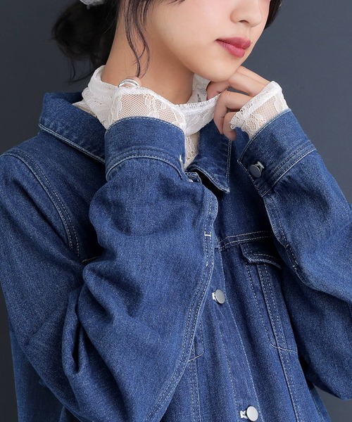 n'OrLABEL（ノアールレーベル）の「『ミリオンホットタートルネックレース切替ロンT』（Tシャツ/カットソー・レディース・アイボリー/ブラック/ラベンダー/グレイッシュブルー・L/LL/M）」の19枚目の写真