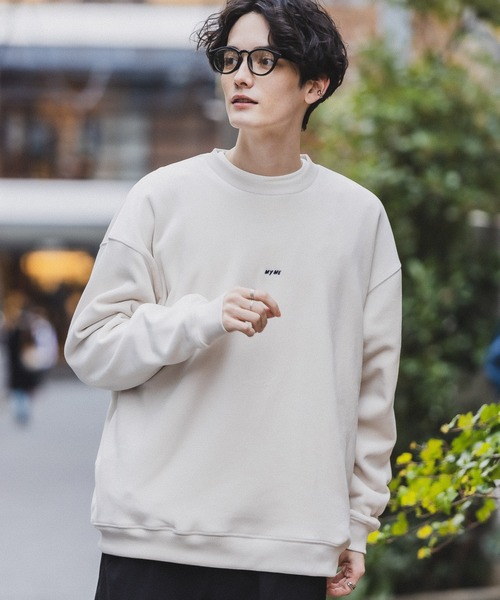 RAGEBLUE（レイジブルー）の「マイクロシャギー/プチ刺繍クルーネック（スウェット・メンズ・ブルー/オフホワイト/ブラウン/ブラック/ダークグレー/ダークグリーン/ホワイト系その他・SMALL/MEDIUM/LARGE）」の3枚目の写真