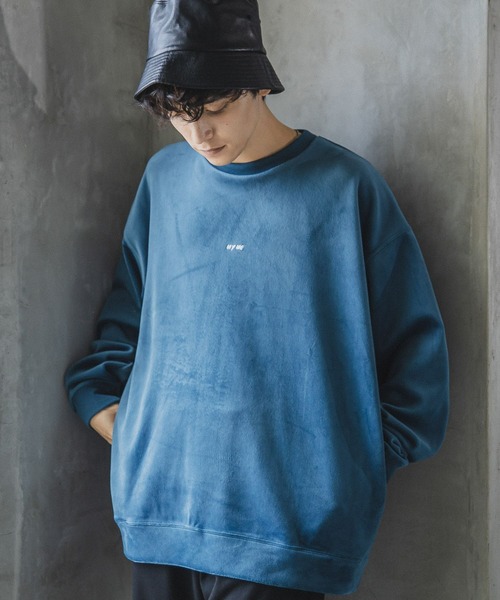 RAGEBLUE（レイジブルー）の「マイクロシャギー/プチ刺繍クルーネック（スウェット・メンズ・ブルー/オフホワイト/ブラウン/ブラック/ダークグレー/ダークグリーン/ホワイト系その他・SMALL/MEDIUM/LARGE）」の7枚目の写真