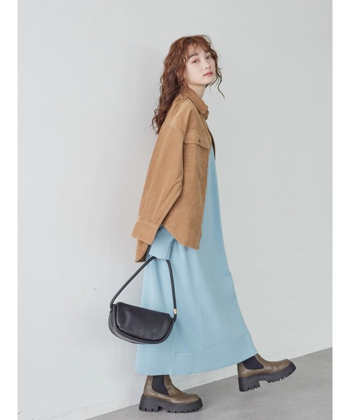 AMERICAN HOLIC（アメリカンホリック）の「ブラッシュヤーンモックネックニットワンピース（ワンピース・レディース・ライトグレー/ブラック/モカ/サックスブルー・M/L）」の12枚目の写真