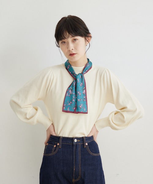 nknit ンニット　スカーフ カラー　ニット idem（イデム）の「scarf × high neck knit/スカーフ付き