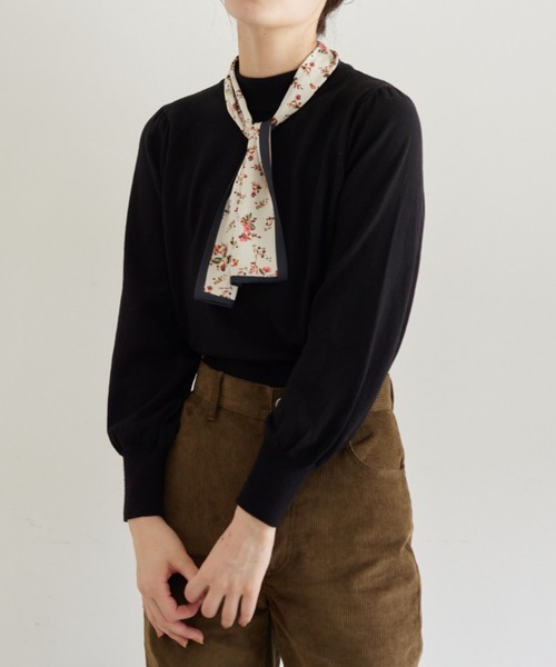 idem（イデム）の「scarf × high neck knit/スカーフ付き