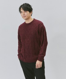 【BACK NUMBER】ケーブル編みモールクルーニット