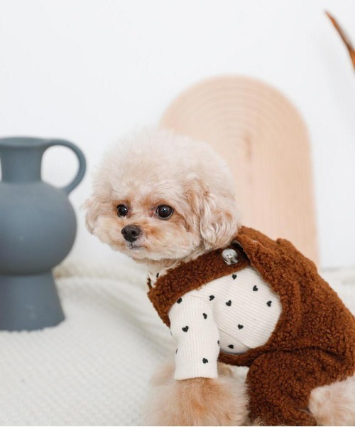 moncheri（モンシェリ）の「ハート柄リブメロウトップス / 犬服 / ドッグウェア（ペットウェア・レディース・ベージュ/アイボリー・S/M/L/XL/2M/XS）」の15枚目の写真