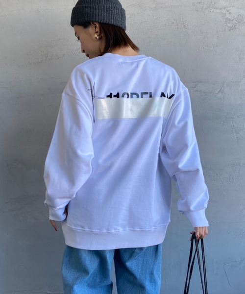 1piu1uguale3 RELAX（ウノピュウノウグァーレトレリラックス）の「[1PIU1UGUALE3 RELAX/ウノピゥウノウグァーレトレ リラックス] 別注 バックプリント クルーネックスウェット（スウェット・レディース・ホワイト/ブラック・S/M/L）」の22枚目の写真