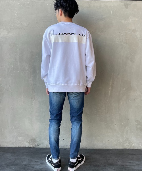 1piu1uguale3 RELAX（ウノピュウノウグァーレトレリラックス）の「[1PIU1UGUALE3 RELAX/ウノピゥウノウグァーレトレ リラックス] 別注 バックプリント クルーネックスウェット（スウェット・レディース・ホワイト/ブラック・S/M/L）」の16枚目の写真