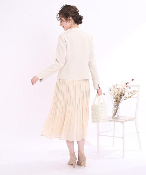 couture brooch(クチュールブローチ)の「◆【セレモニーにも、デイリー使いにも】ジョーゼットプリーツスカート(スカート・レディース・ネイビー/ブラック/アイボリー・40/42/38)」の7枚目の写真