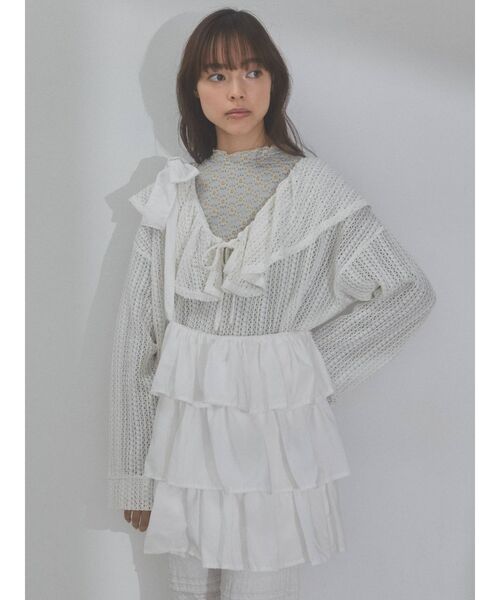 メリージェニー merry jenny frilly tote bag （ブラック