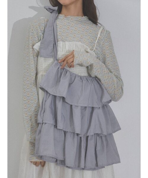 merry jenny（メリージェニー）の「frilly tote bag（トートバッグ・レディース・オフホワイト/ライトブルー/ブラック・FREE）」の3枚目の写真