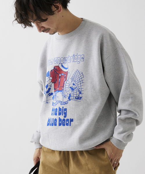 JOURNAL STANDARD relume(ジャーナルスタンダード レリューム)の「【HINE SNOWBRIDGE / ハイン スノウブリッジ】別注 LOGO スウェット(Tシャツ/カットソー・メンズ・ホワイト/ネイビー/グレー・MEDIUM/LARGE)」の1枚目の写真