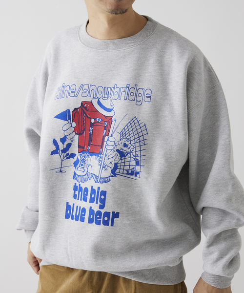 JOURNAL STANDARD relume(ジャーナルスタンダード レリューム)の「【HINE SNOWBRIDGE / ハイン スノウブリッジ】別注 LOGO スウェット(Tシャツ/カットソー・メンズ・ホワイト/ネイビー/グレー・MEDIUM/LARGE)」の4枚目の写真