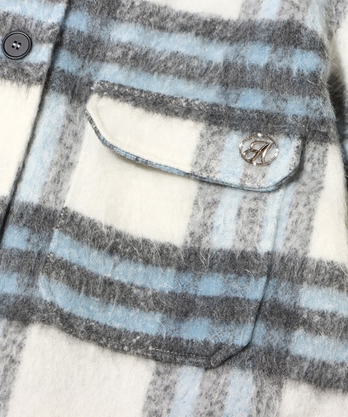 atmos pink(アトモスピンク)の「atmos pink シャギービッグチェックJK / アトモスピンク シャギービッグチェックジャケット(その他アウター・レディース・パープル/ブラウン/ブルー・FREE)」の7枚目の写真