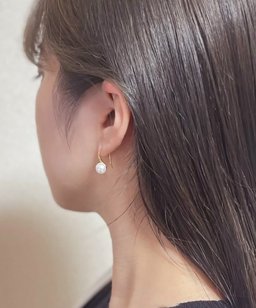 BROTHERHOOD（ブラザーフッド）の「【earyear】アーティフィシャル パール プレーン フック ピアス(両耳)（ピアス（両耳用）・レディース・シルバー/ゴールド・FREE）」の16枚目の写真