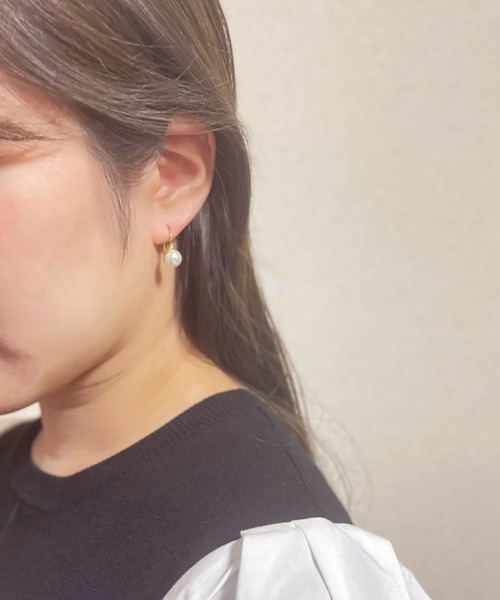 BROTHERHOOD（ブラザーフッド）の「【earyear】アーティフィシャル パール プレーン フック ピアス(両耳)（ピアス（両耳用）・レディース・シルバー/ゴールド・FREE）」の14枚目の写真