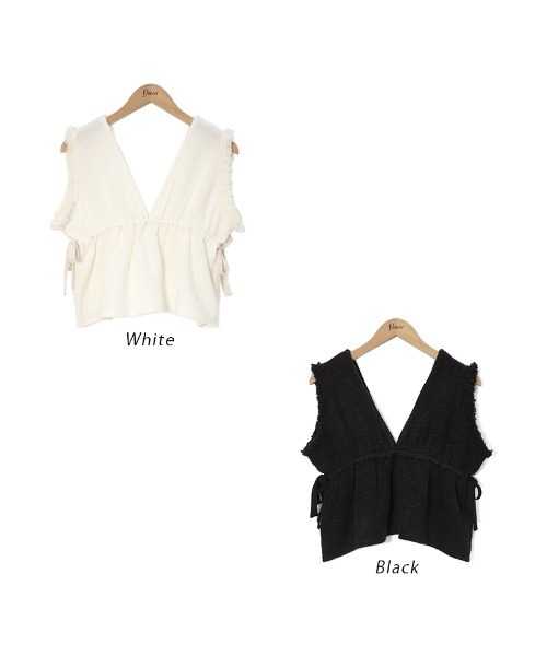 flower（フラワー）の「テンダーニットビスチェ（ベスト・レディース・ホワイト/ブラック・FREE）」の10枚目の写真