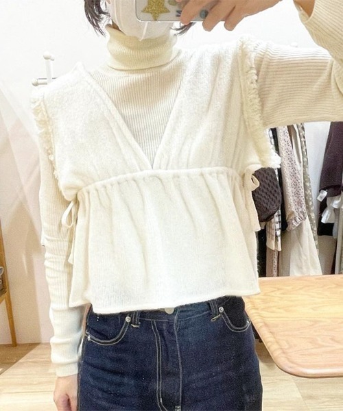 flower（フラワー）の「テンダーニットビスチェ（ベスト・レディース・ホワイト/ブラック・FREE）」の16枚目の写真