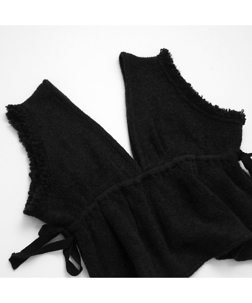 flower（フラワー）の「テンダーニットビスチェ（ベスト・レディース・ホワイト/ブラック・FREE）」の3枚目の写真