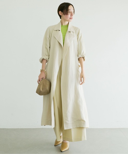 GALLARDAGALANTE（ガリャルダガランテ）の「リネンガウンコート（トレンチコート・レディース・ブルー/ベージュ・FREE）」の10枚目の写真