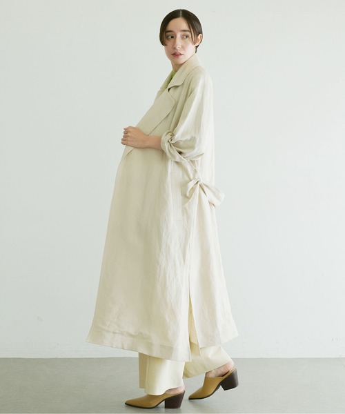 GALLARDAGALANTE（ガリャルダガランテ）の「リネンガウンコート（トレンチコート・レディース・ブルー/ベージュ・FREE）」の12枚目の写真