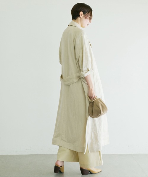 GALLARDAGALANTE（ガリャルダガランテ）の「リネンガウンコート（トレンチコート・レディース・ブルー/ベージュ・FREE）」の13枚目の写真