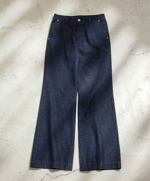 EMMA CLOTHES(エマクローズ)の「ハイウエストフレアシルエットフェードデニムパンツ EMMA CLOTHES(デニムパンツ・メンズ・グレー/サックスブルー系/ライトグレー/ブラック/インディゴブルー・S/M/L)」の7枚目の写真