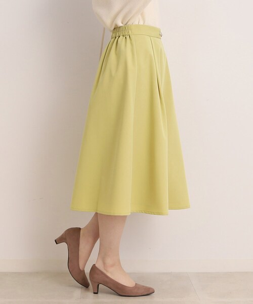 DRESKIP（ドレスキップ）の「◆ビット付きタックフレアスカート（スカート・レディース・サンドベージュ/ブラック/レモンイエロー・02/03）」の5枚目の写真