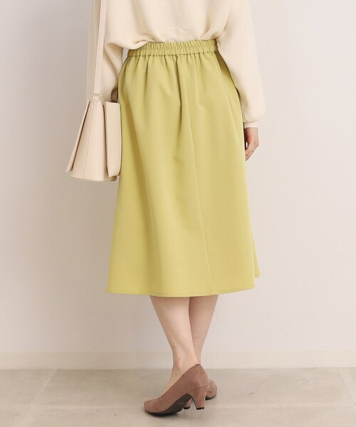 DRESKIP（ドレスキップ）の「◆ビット付きタックフレアスカート（スカート・レディース・サンドベージュ/ブラック/レモンイエロー・02/03）」の6枚目の写真