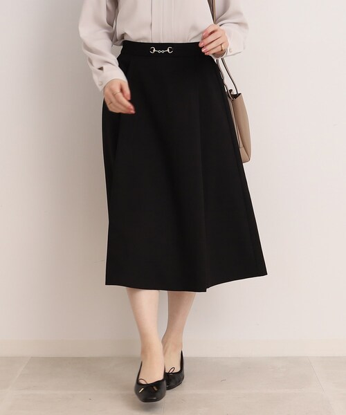 DRESKIP（ドレスキップ）の「◆ビット付きタックフレアスカート（スカート・レディース・サンドベージュ/ブラック/レモンイエロー・02/03）」の10枚目の写真