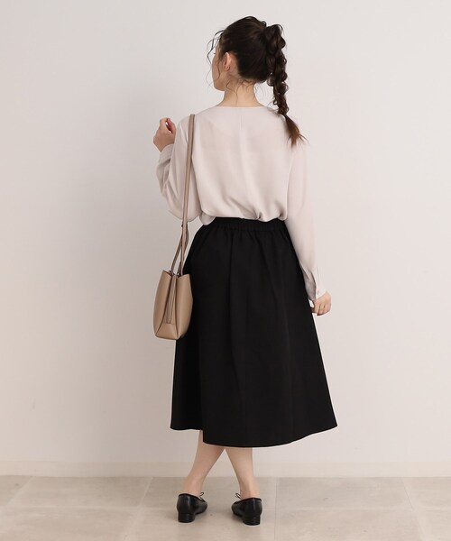 DRESKIP（ドレスキップ）の「◆ビット付きタックフレアスカート（スカート・レディース・サンドベージュ/ブラック/レモンイエロー・02/03）」の15枚目の写真