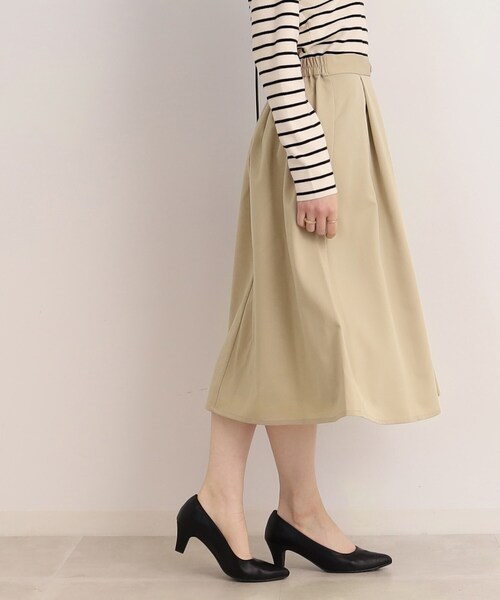 DRESKIP（ドレスキップ）の「◆ビット付きタックフレアスカート（スカート・レディース・サンドベージュ/ブラック/レモンイエロー・02/03）」の19枚目の写真