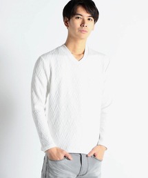 ヘリンボンブリスターカットソー