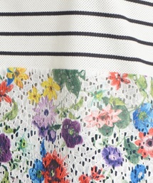 Khaju（カージュ）の「Khaju:フラワーレース×ボーダー S/S□（T