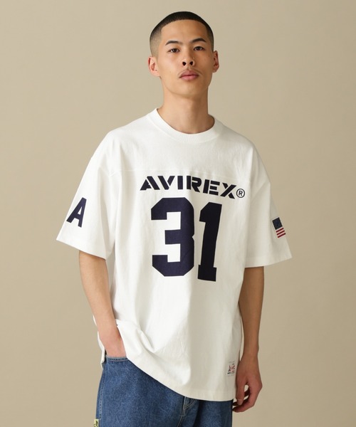 AVIREX(アヴィレックス)の「US-CA FOOTBALL S/S T-SHIRT / フットボール Tシャツ / AVIREX / アヴィレックス(Tシャツ/カットソー・メンズ・ホワイト/ブラック/グリーン・MEDIUM/LARGE/X-LARGE/XX-LARGE)」の2枚目の写真