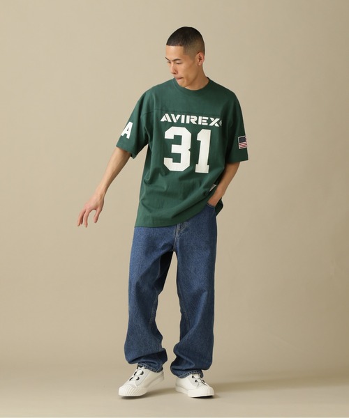 AVIREX(アヴィレックス)の「US-CA FOOTBALL S/S T-SHIRT / フットボール Tシャツ / AVIREX / アヴィレックス(Tシャツ/カットソー・メンズ・ホワイト/ブラック/グリーン・MEDIUM/LARGE/X-LARGE/XX-LARGE)」の13枚目の写真