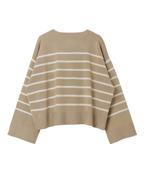 andme（アンドミー）の「リネンタッチボーダー長袖ニットトップス（ニット/セーター・レディース・ネイビー×ホワイト/ベージュ系/ホワイト×イエロー/ホワイト×ブラック・M）」の5枚目の写真