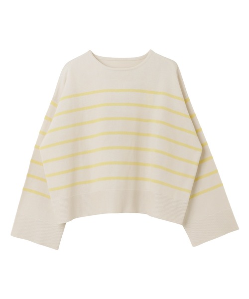 andme（アンドミー）の「リネンタッチボーダー長袖ニットトップス（ニット/セーター・レディース・ネイビー×ホワイト/ベージュ系/ホワイト×イエロー/ホワイト×ブラック・M）」の16枚目の写真